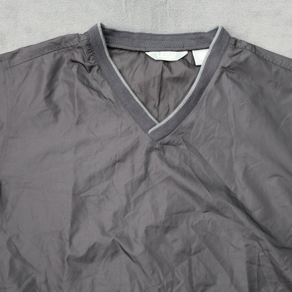 IZOD Golf X-Treme Function Windbreaker Pullover Mens Small Gray V-Neck Jacket - Picture 2 of 12
